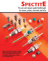 Spectite Pressure and vacuum sealed feedthroughs for sensors, probes, electrodes and wires.